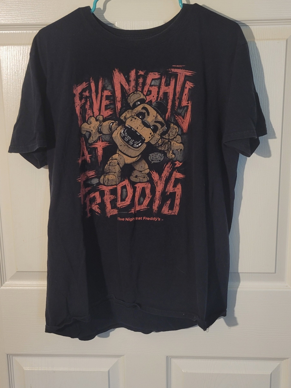 Funko Black Five Nights at Freddy's Graphic Tee with Red and Tan Art